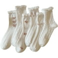 thumbnail image 1 of YooGuoGuo Women's 5 Pairs Bow Lace Ruffled Ankle Socks, 1 of 4