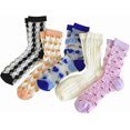 thumbnail image 1 of YooGuoGuo Women's 5 Pairs Sheer Socks Mesh Crew Socks Transparent See Through Tulle Socks, 1 of 6