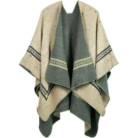 YooGuoGuo Women's Casual Pashmina Shawls and Wraps Open Front Poncho Cape Reversible Travel Blanket Scarf Cardigan Shawls