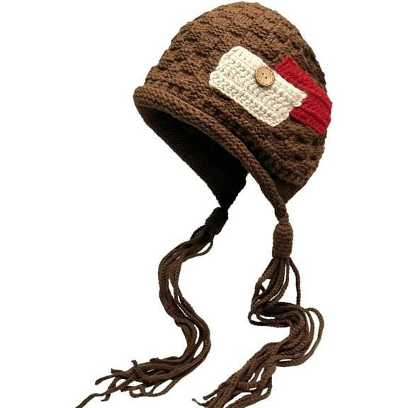 YooGuoGuo Women's Colorful Handmade Crochet Beanie Tassel Ear Flaps Knit Hat Slouchy Beanies Winter Soft Warm Ski Cap