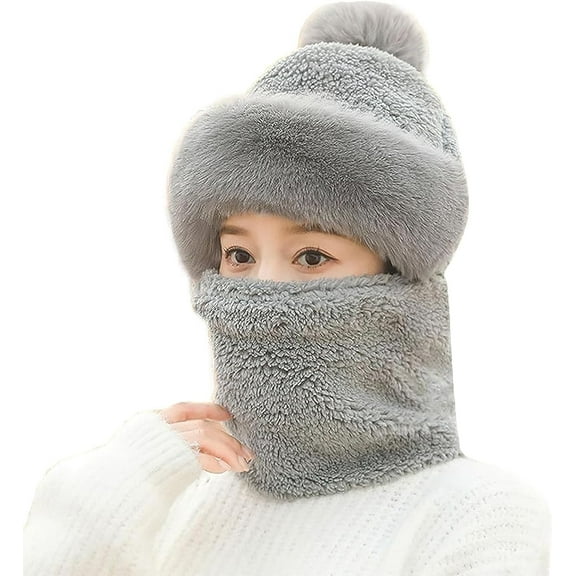 YooGuoGuo Women's Cycling Windproof Scarf Hat 4 in 1 Warm Cap Scarf Earmuff Face Shiled Set Ideal Gift for Wife Mom Daughter