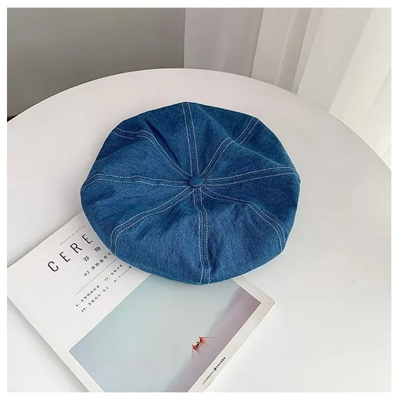YooGuoGuo Women's Denim Beret Hat Jeans Berets Painter Hats Autumn Beanie Hat Retro Octagonal Cap Female Ladies Outdoor Leisure Visor Caps