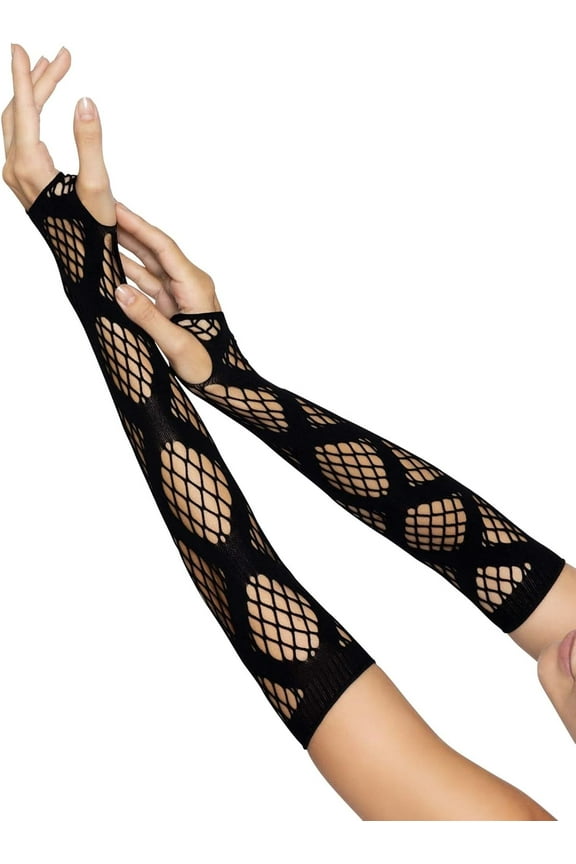 Women's Faux Wrap Industrial Fishnet Arm Warmers