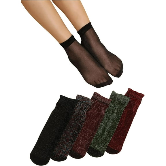 YooGuoGuo Women's Fishnet Floral Lace Transparent Socks