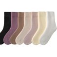 thumbnail image 1 of YooGuoGuo Women's Kawaii Preppy 7Pairs Boot Socks Fairycore Alt Thick Socks Aesthetic Soft Warm Socks Cozy Crew Work Socks, 1 of 7