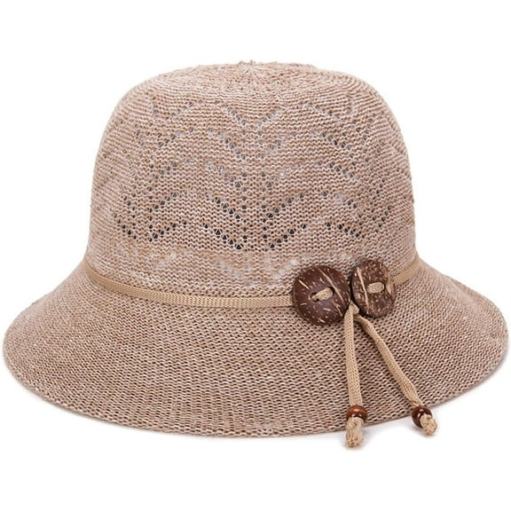 YooGuoGuo Women's Lady's Summer Hollow Out Fisherman Hat Bucket Hat Sun Hat Travelling Hat with Buttons Bow Decor