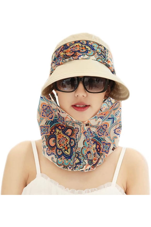 Women's Multifunctional UV Sun Protection Waterproof Breathable Face Neck Flip Folding Sun Hat