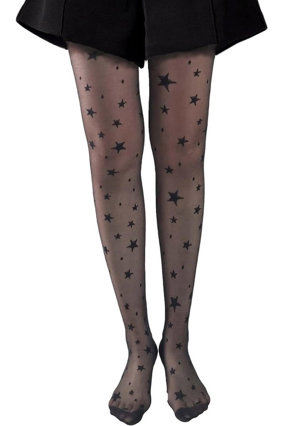 Women's Pattern Mesh Fishnet Tights High Waist Sheer Stockings Pantyhose