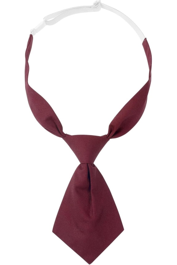 Women's Pre-tied Short Ties Solid Color Small Tie for Uniform School