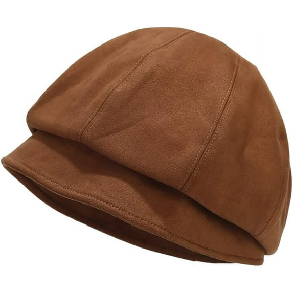 YooGuoGuo Women's Retro Suede Cloche Bucket Hat Trendy Fall Winter Floopy Visor Beret Newsboy Caps for Ladies Packable