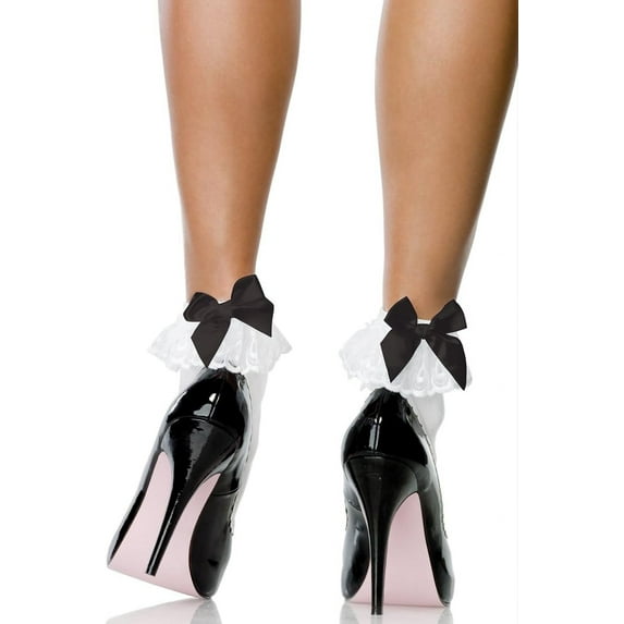 YooGuoGuo Women's Ruffle and Satin Bow Anklet Socks