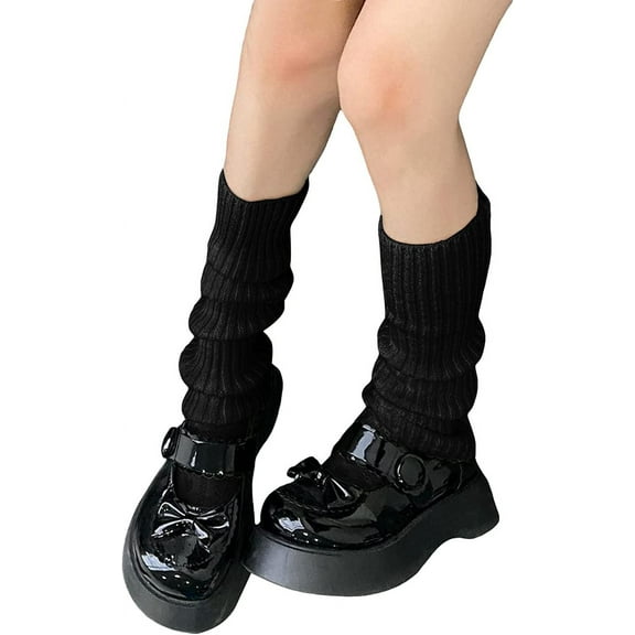 YooGuoGuo Women's Solid Rib Knit Leg Warmers Y2K 80s Socks