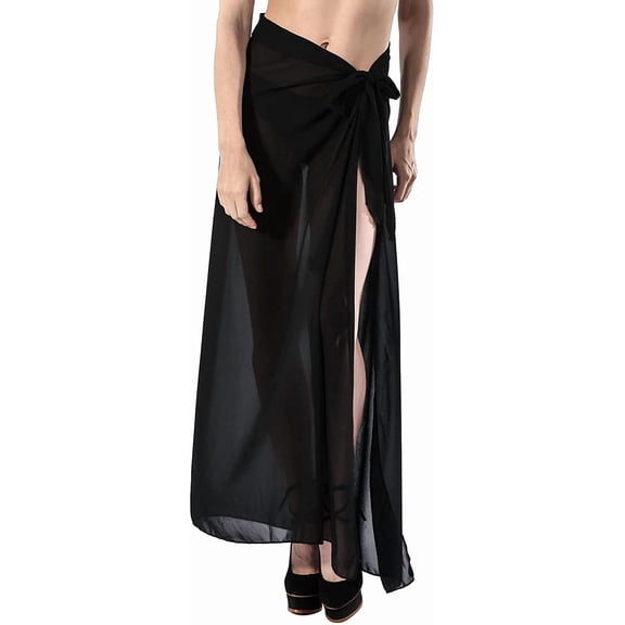 YooGuoGuo Women's Swimsuit Cover Up Summer Beach Wrap Skirt Chiffon Swimwear Bikini Cover Ups Sarong Sheer Wrap Maxi Skirt
