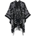 thumbnail image 1 of YooGuoGuo Women's Tassel Shawls Wraps Warm Winter Open Front Poncho Cape Oversized Cardigan Sweater Coat, 1 of 1