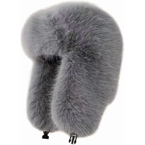 YooGuoGuo Women's Trapper Hat Faux Fur Winter Hats Fuzzy Russian Hat with Buckle Trooper Warm Ski Cycling Ear Flap Hat
