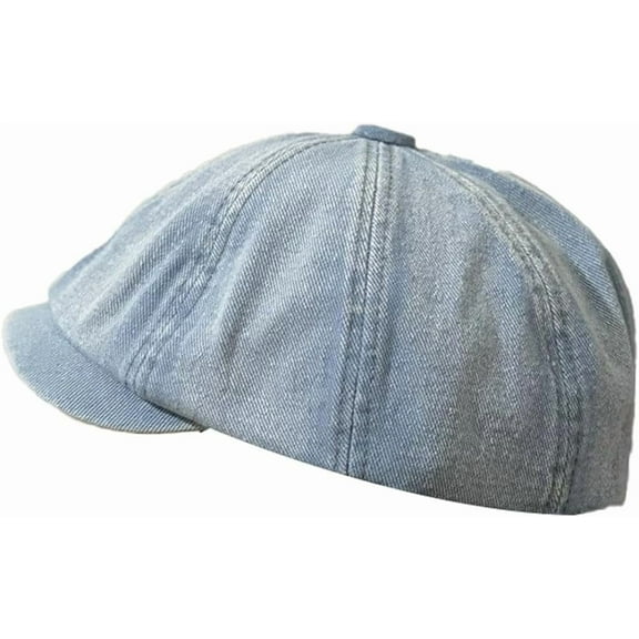 YooGuoGuo Women's Vintage Denim Newsboy Cap Slouchy Octagonal Cap Comfy Lightweight Painter Beret Hat