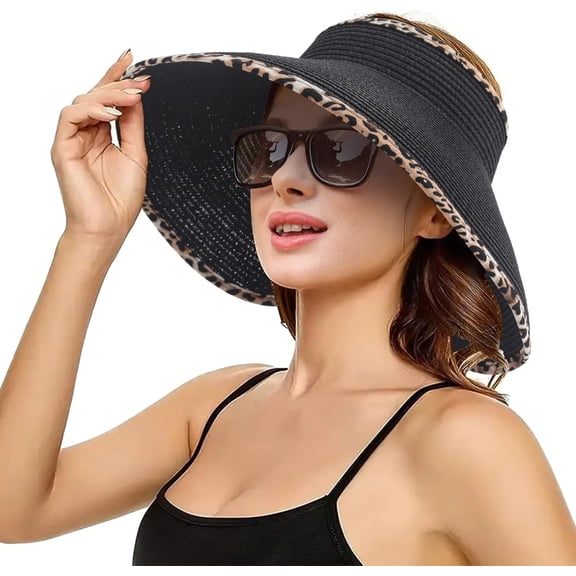 YooGuoGuo Women's Wide Brim Straw Sun Hat UPF 50  UV Protection - Foldable Packable Summer Beach Visor Cap for Outdoor Travel