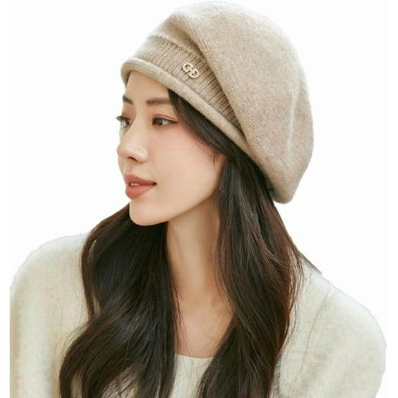 YooGuoGuo Women's Winter Knitted Beanie Caps Crochet Solid Skull Hat Warm Slouchy Stretchy Beret Hat Ear Protection