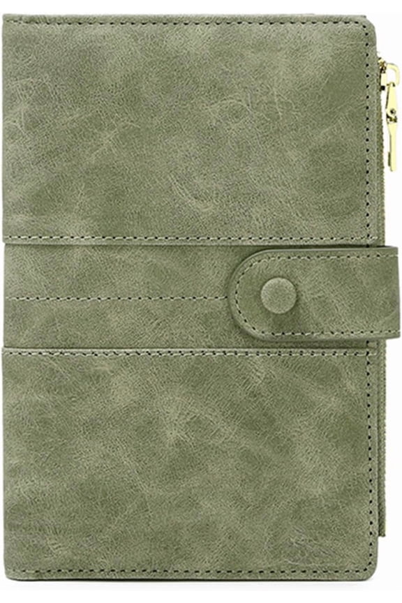 Women's small wallet Leather Bifold RFID blocking Passport Holder with zipper