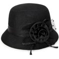 thumbnail image 1 of YooGuoGuo Womens 1920s Linen Cloche Church Hats Vintage Fascinator Floral Fedora Bucket Hats Ladies Wedding Tea Party Dress Hat, 1 of 4
