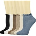 thumbnail image 1 of YooGuoGuo Womens Ankle Ruffle Socks Casual Cotton Frilly Breathable Cute Knit Lettuce Trim No Show Socks 6 Pack, 1 of 9