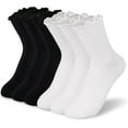 thumbnail image 1 of YooGuoGuo Womens Ankle Socks Ruffle Cotton Cute Frilly Trim Breathable Crew Ruffled Socks 6 Pack, 1 of 7
