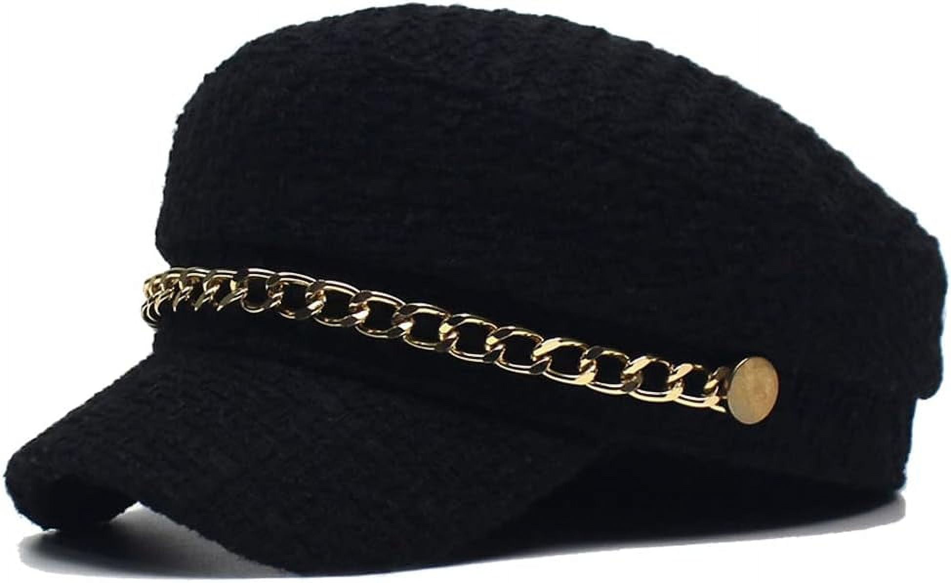 Black Sequin Baker Boy Cap - Women Accessories 22.4” YooGuoGuo Womens Bling Rhinestone Newsboy Fiddler Cap Casual  main image 3