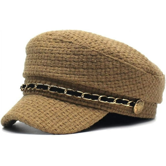 YooGuoGuo Womens Bling Rhinestone Newsboy Fiddler Cap Casual Black Baker Boy Hats with Chain for Fashion Ladies