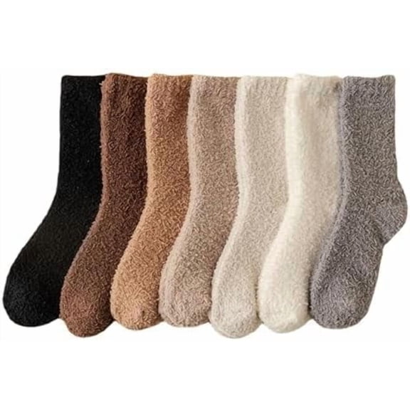 YooGuoGuo Womens Coquettish Cute Fleece Socks 6PCS Preppy Soft Fuzzy Home Socks Kawaii Alt Slipper Socks Soft Warm Socking