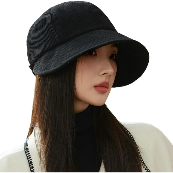 YooGuoGuo Womens Corduroy Baseball Cap Bucket Hat with Wide Brim Vintage Skull Cap Winter Cap Beanies Cap Fall Winter Trendy