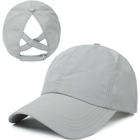YooGuoGuo Womens Criss Cross Ponytail Baseball Cap Adjustable Messy Bun Mesh Quick Drying Hat