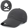 thumbnail image 1 of YooGuoGuo Womens Criss Cross Ponytail Baseball Cap Adjustable Messy Bun Mesh Quick Drying Hat, 1 of 5