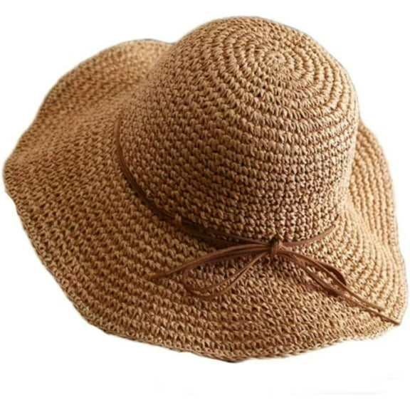 YooGuoGuo Womens Floppy Straw Hat Wide Brim Foldable Beach Cap Sun Hat for Women UV Protection