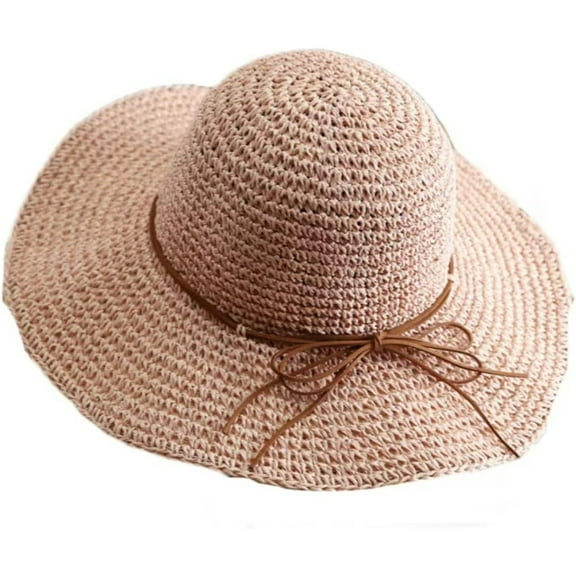 YooGuoGuo Womens Floppy Straw Hat Wide Brim Foldable Beach Cap Sun Hat for Women UV Protection