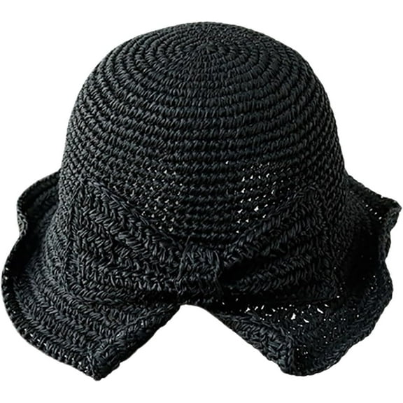 YooGuoGuo Womens Knit Bucket Hats Stylish Floral Crochet Cloche Hats 1920s Foldable Summer Beach Bowler Hats Floppy Church Hat