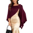 thumbnail image 1 of YooGuoGuo Womens Large Cross Front Poncho Sweater Wrap Topper Knitted Elegant Shawls Cape for Fall Winter, 1 of 8