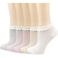 thumbnail image 1 of YooGuoGuo Womens Socks, Ruffle Low Cut Casual Socks Knit Cotton Breathable Mesh Cute Lace Ankle Socks for Girls, 1 of 7