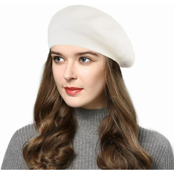 YooGuoGuo Womens Winter Beret Hat, Angora Knitted Beanie Cap Fall Winter French Classic Beret