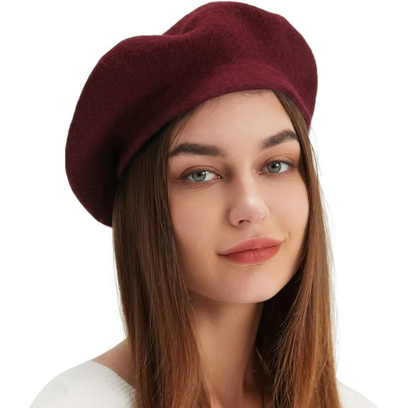 YooGuoGuo Wool Beret Hat French Beret Cap Winter Artist Painter Hat Solid Color for Women