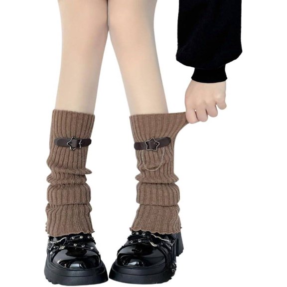 YooGuoGuo Y2K Leg Warmers Women's Crochet Ribbed Leg Socks Gothic Leg Warmers Punk Buckle Fairy Grunge Accessories Harajuku