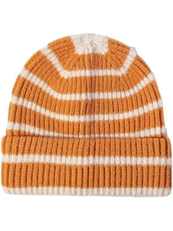 Y2k Beanie for Women Cat Crochet Hats Demon Beanies Stripes Hat Grunge Accessories Emo Slouchy Warm Knitted Hats