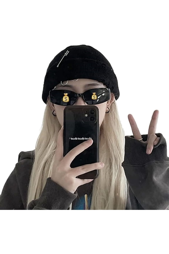 Y2k Beanies Goth Knitted Hats for Men Women Alt Emo Accessories Grunge Clothes Winter Warm Hat