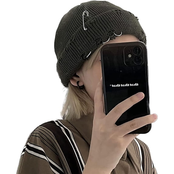 YooGuoGuo Y2k Beanies Goth Knitted Hats for Men Women Alt Emo Accessories Grunge Clothes Winter Warm Hat