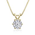 thumbnail image 1 of YooHomini 3 Carat 9mm D Color Round Cut Moissanite Birthstone Solitaire Pendant Necklace, S925 Sterling Silver Necklace, Female, Adult, 1 of 7
