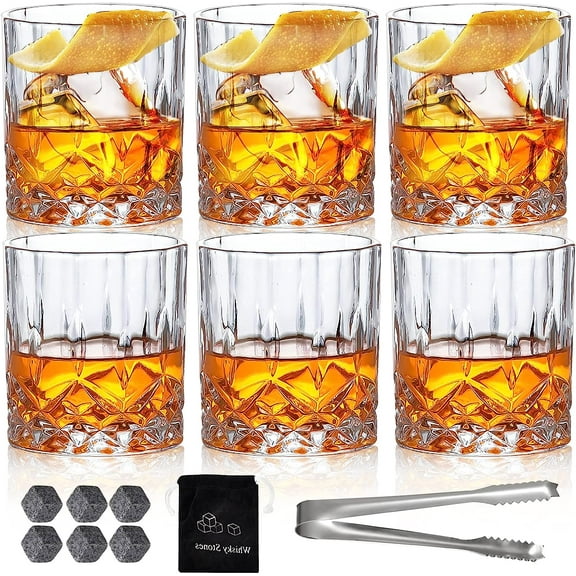 YooYuuk 10 oz Old Fashioned Lowball Whiskey Glasses