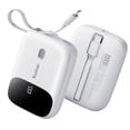 thumbnail image 1 of Yoobao Mini Power Bank 22.5W Fast Charging with LED Display, 10000mAh Portable Charger with Built-in Cables, 3 Outputs 1 Input Battery Pack Compatible with iPhone 16 15 iPad Samsung, White, 1 of 8