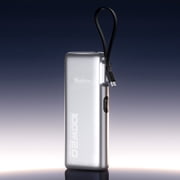 Yoobao Power Bank 100W 2-Way Super Fast Charging with LED Display, 20000mAh Laptops Portable Charger with Built-in Cables, 3 Outputs 2 Input Battery Pack Compatible with iPhone iPad Samsung, Silver
