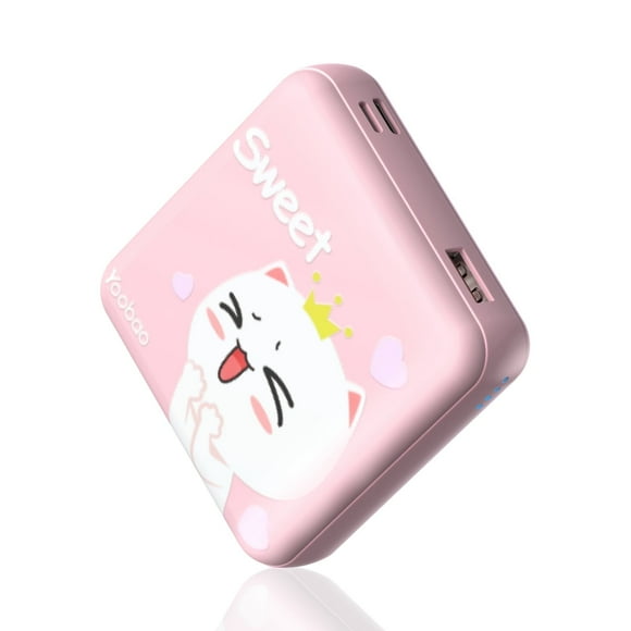 Yoobao Portable Charger 20W 10000mAh Cute USB-C in & Out Power Bank Fast Charging, PD 3.0+QC 4.0 High-Speed Charging Phone Battery Pack for iPhone 14 13 12Pro Max iPad Samsung - Pink Cat