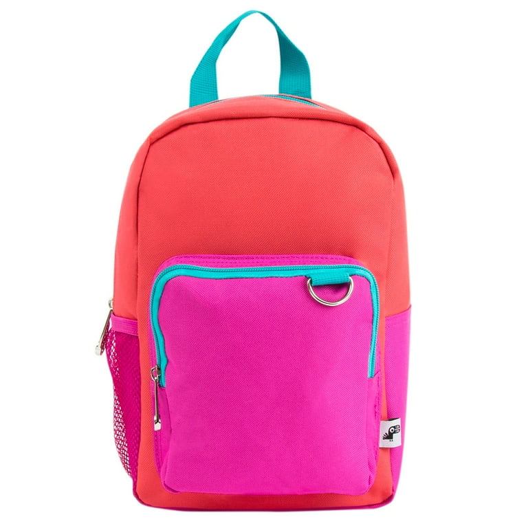 Yoobi 11 Backpack Lunch Bag with Water Bottle Pocket Coral Color Block 51950311