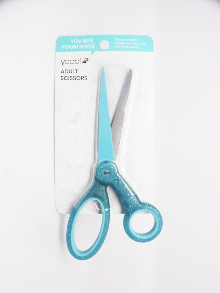 Yoobi Adult Glitter Handle Scissors Arctic Blue - Yoobi